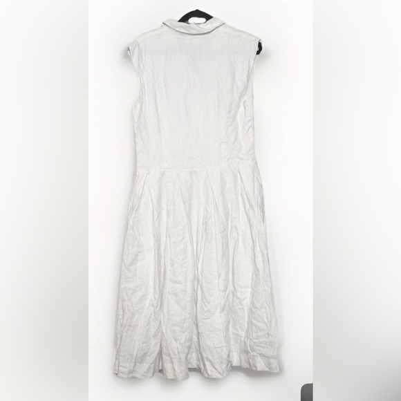 Reformation Prim White Linen Midi Dress Button Front Size 10 - Picture 3 of 6